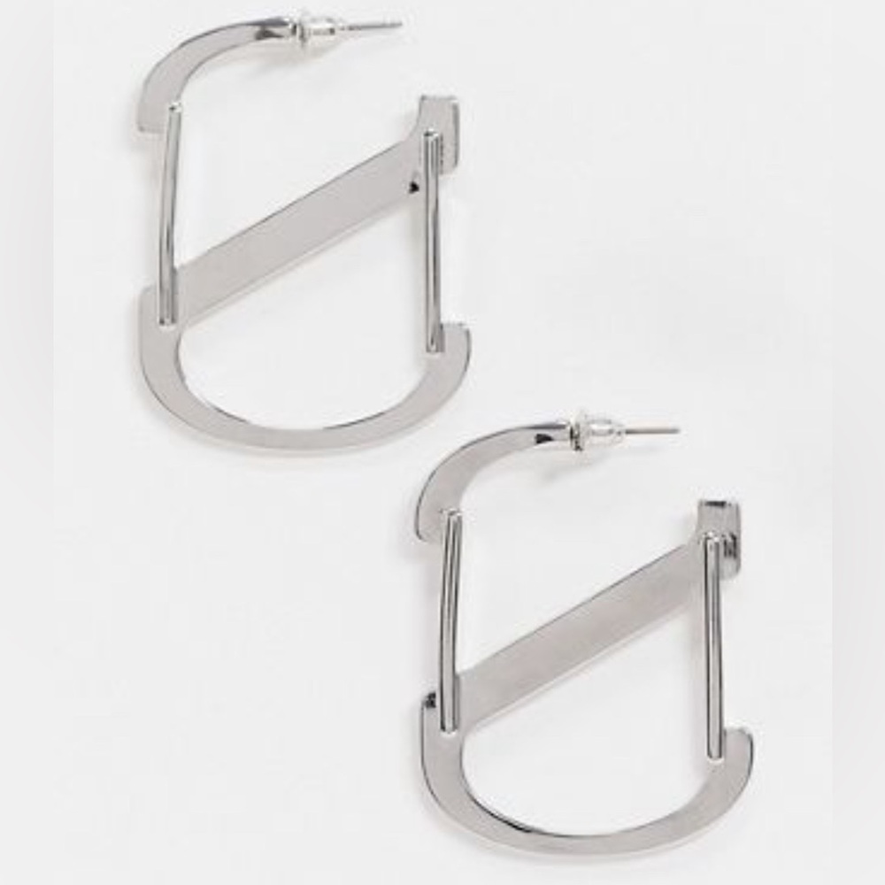 Topshop clip earrings in chunky silver